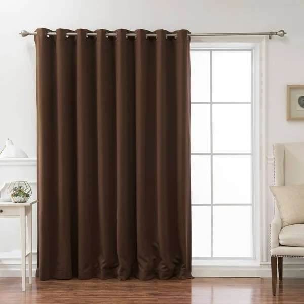 Aurora Home Wide Fire-Retardant Grommet 84-inch Blackout Curtain Panel - 100x22W x 84x22L - Biscuit