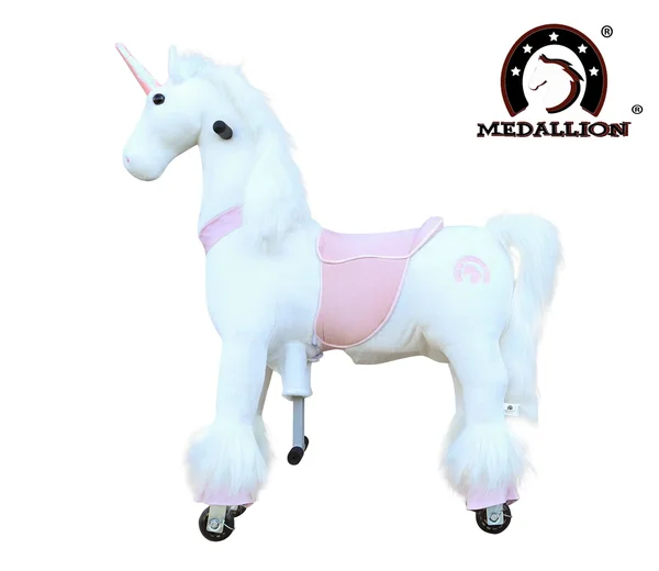 Medallion - My Pony Ride on Real Walking Horse for Children 5 to 12 Years Old or Up to 110 Pounds (Color Medium Pink Unicorn) fo