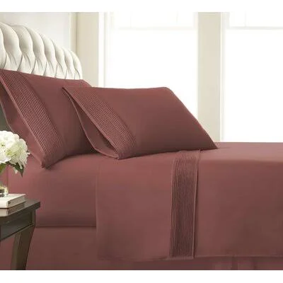 Laurel Foundry Modern Farmhouse Eldon Sheet Set Size: King - Color: Marsala