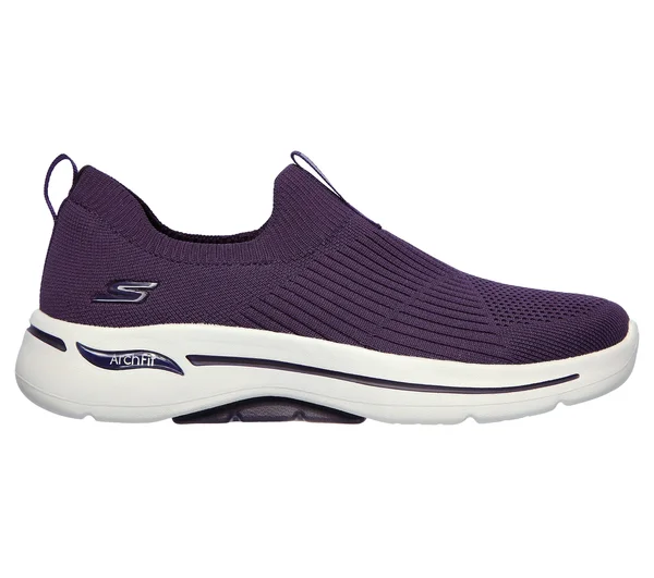 Skechers Women's GOwalk Arch Fit - Iconic Slip-On Walking Shoes, Purple, 7.5