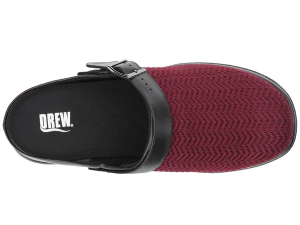 Drew Women's Savannah Clog - Burgundy Wavy Stretch