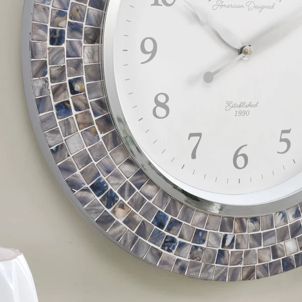 FirsTime & Co. Vivien Blue Pearl Mosaic Clock