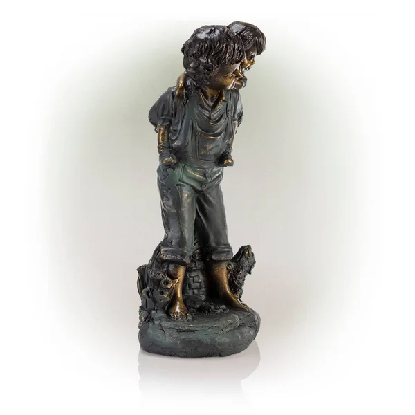 Alpine Boy Giving Piggyback Ride Statue