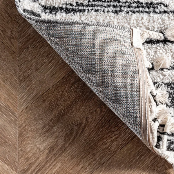 nuLOOM Beige Faded Abstract Tassel-Trim Seren Rug 5'x8'
