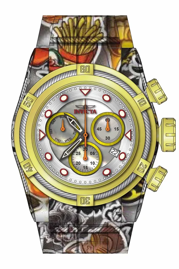 Invicta 34715 Bolt Men's Quartz Watch; Silver-Tone Dial; 53 mm Stainless Steel Bracelet