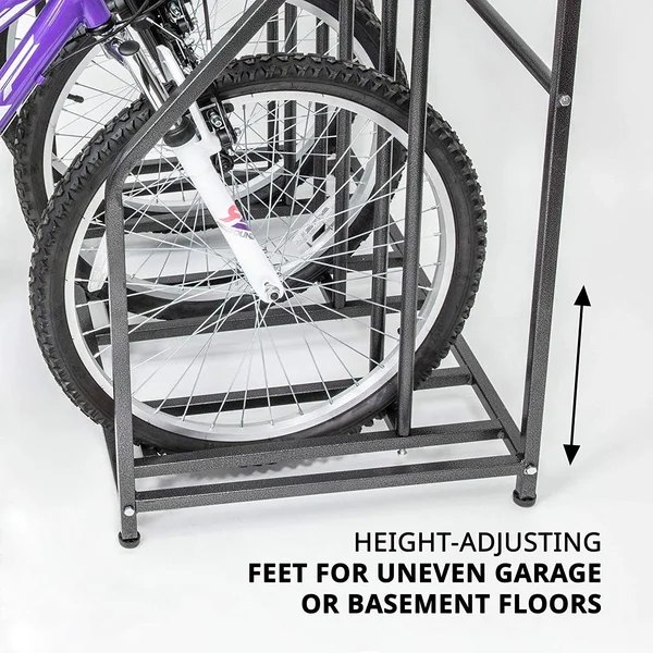 RaxGo 3 Bicycle Floor Parking Stand - Free Standing Bike Rack & Sports Storage Organizer for Garage
