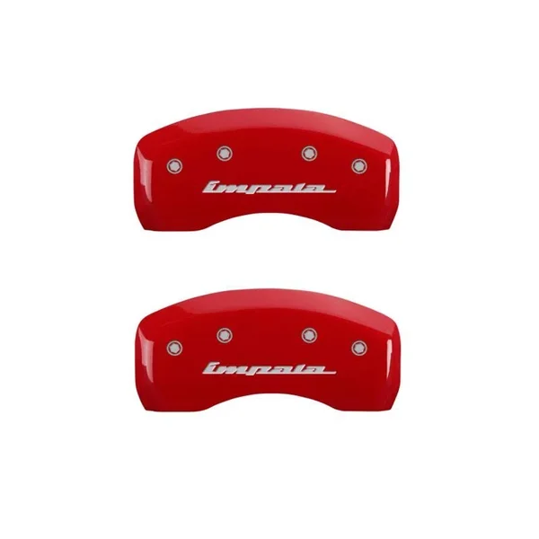 MGP 14223SIMPYL - 4 Caliper Covers Engraved Front & Rear Impala Yellow Finish Black CH