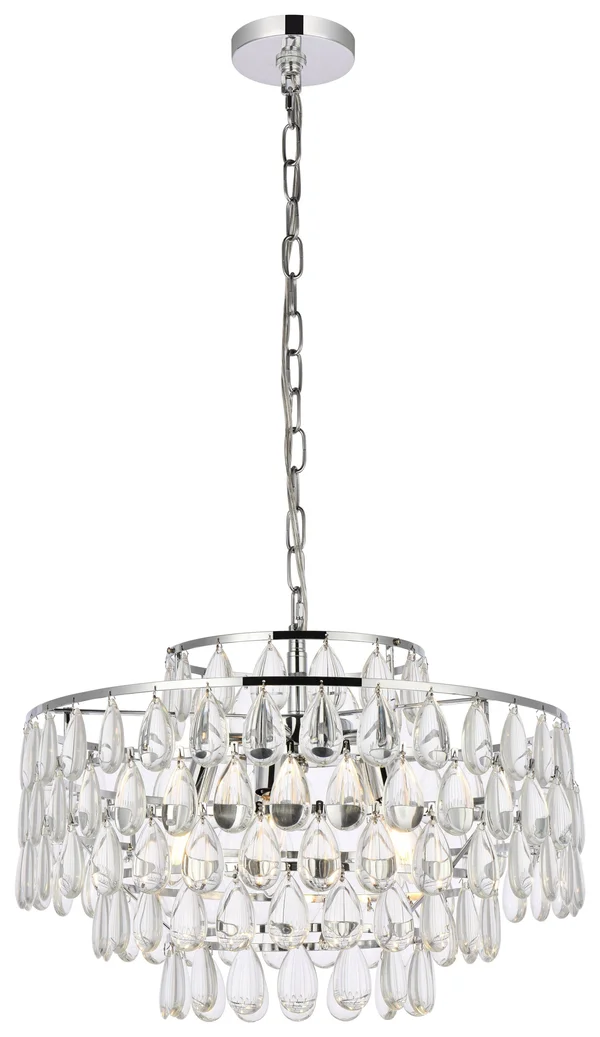 Elegant Lighting Mila 20 inch Pendant in Chrome 1102D20C