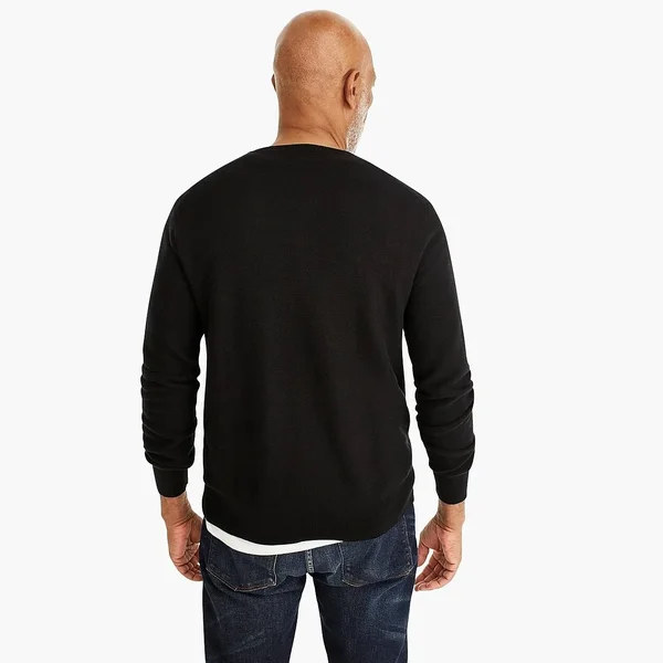 J.Crew Mens Cotton Crewneck Sweater in Garter Stitch (Size Medium)