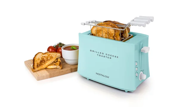 Nostalgia TCS2AQ Grilled Cheese Easy-Clean Toaster Baskets and Adjustable Toasting Dial Aqua