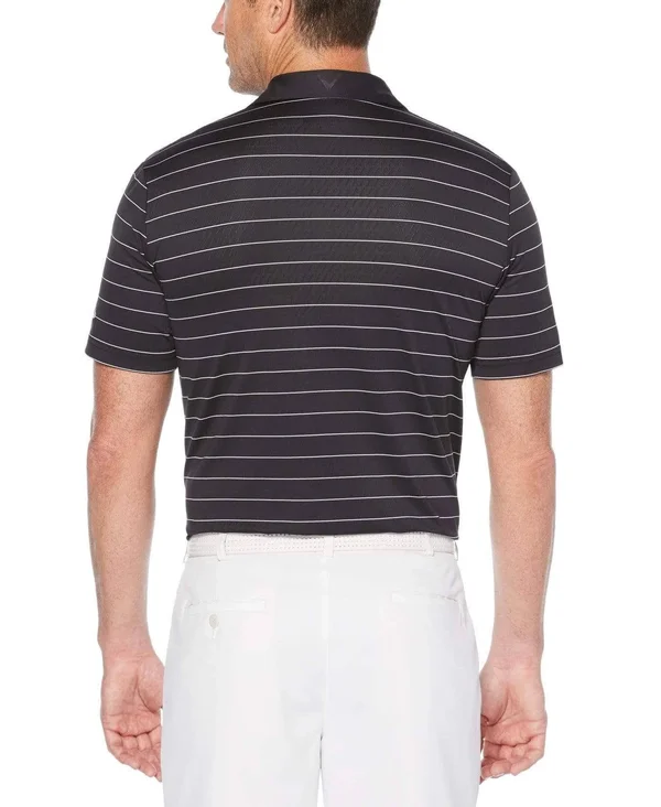 Callaway Men's Ventilated Stripe Golf Polo, Small, Black