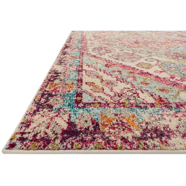 Loloi II Nadia NN-03 5&1x22 x 7&7x22 Aqua - Pink Rug