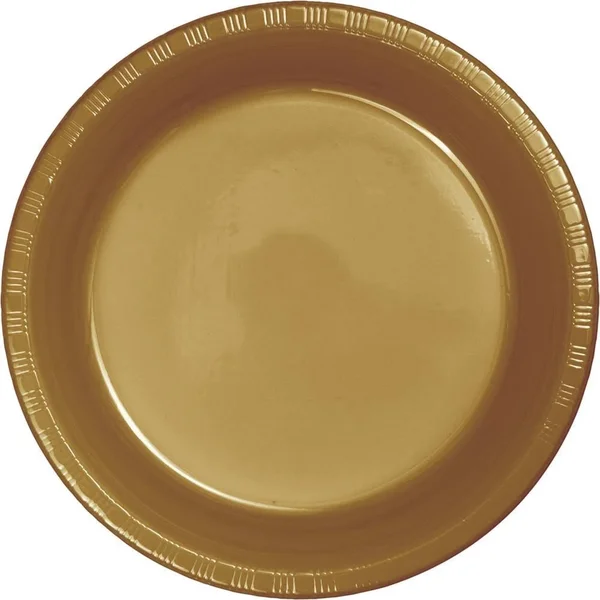 Creative Converting 28103021B Glittering Gold Dinner Plate, Plastic, Solid Bulk (Case of 600)