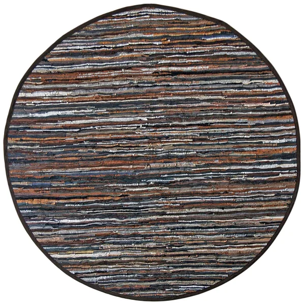 Matador Mixed Brown Leather 8 ft. x 8 ft. Round Area Rug