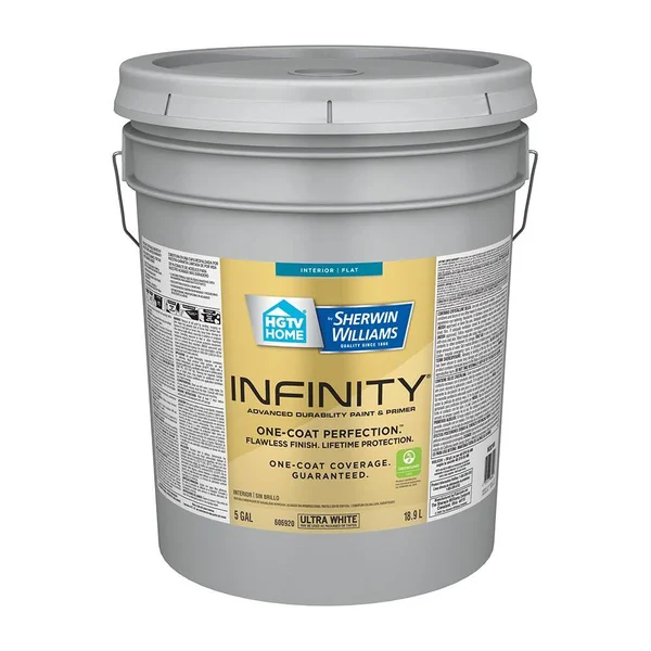 HGTV Home by Sherwin-Williams Infinity Flat Ultra White Tintable Interior Paint (5-Gallon) - IN2021001-20