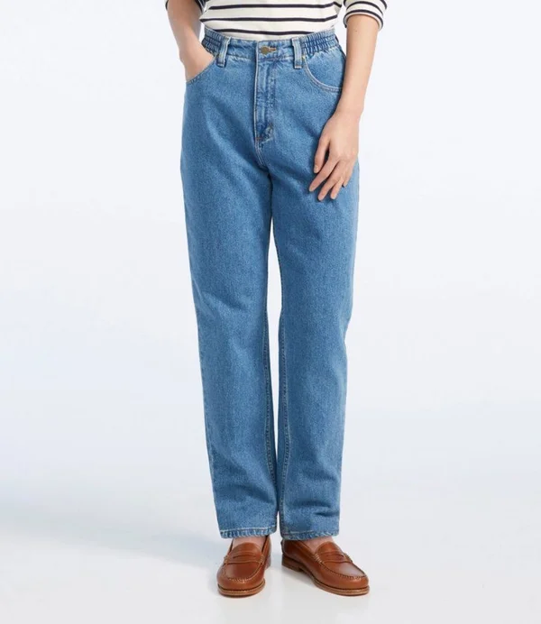 Women's Double L Jeans - Relaxed Fit Blue 8 M/T 32, L.L.Bean