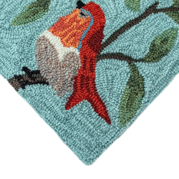 Liora Manne Ravella Birds on Branches Indoor/Outdoor Rug Blue 42 inchx66 inch