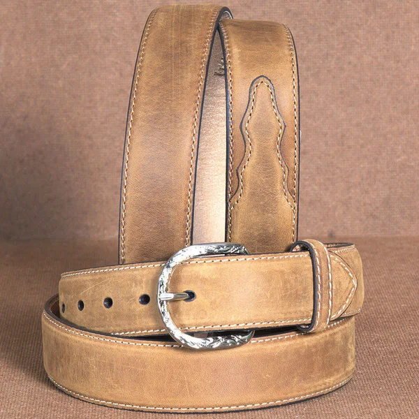 Nocona Brown Distressed Overlay Belt N2450444