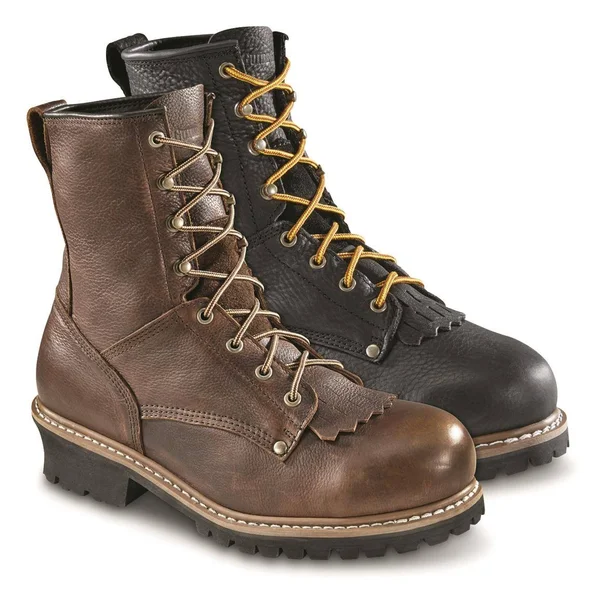 Guide Gear Men's Sawtooth Logger Work Boots - 14 2E, Brown