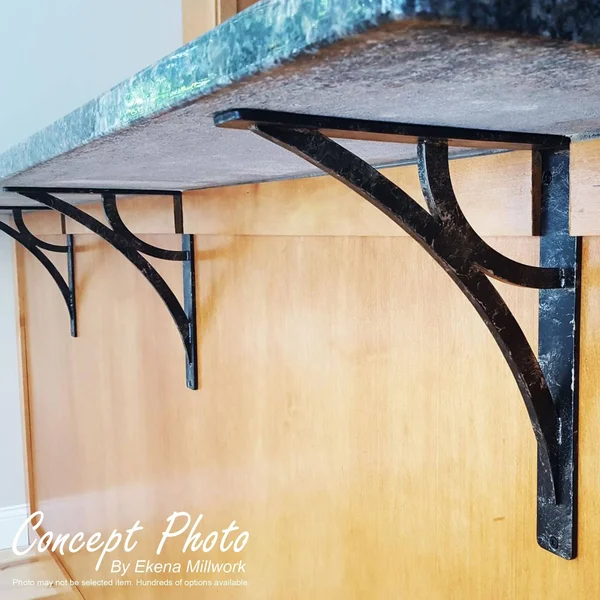 Versailles Wrought Iron Bracket Antiqued Bronze 1 1/2x22W x 12x22D x 15x22H - (Single Center Brace)
