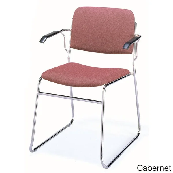 KFI 311 Upholstered Sled Base Stacking Chair - Brown
