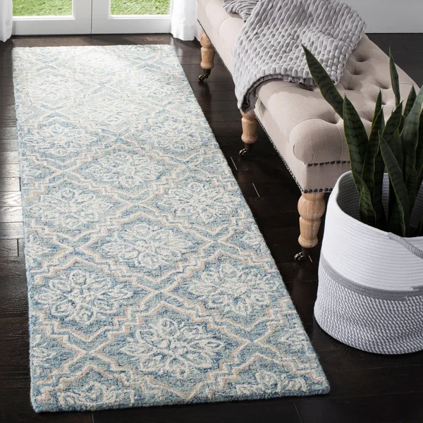 Safavieh 2&-3x22 x 10& Abstract ABT201A Blue, Grey Rug