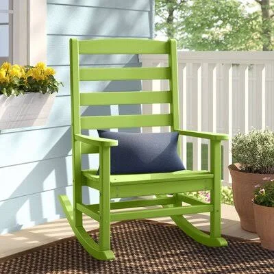 POLYWOOD Traditional Porch Rocking Chair Sol 72 Outdoor Frame Color: Lime