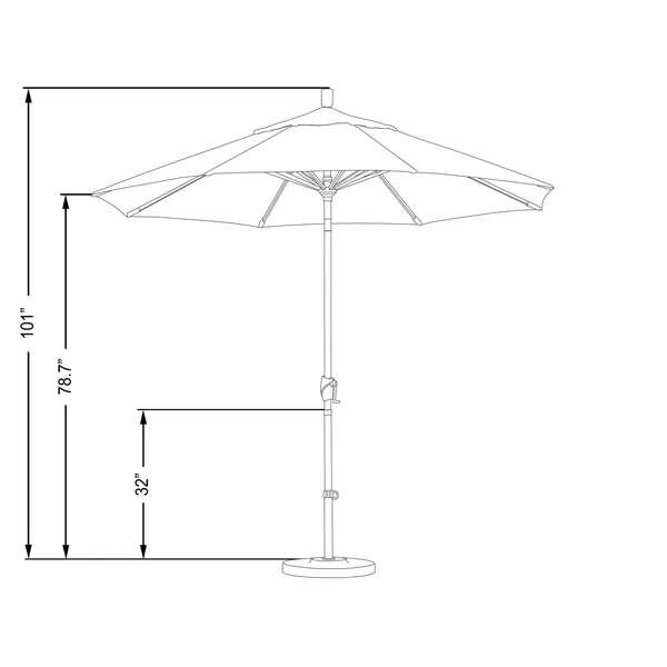 California Umbrella GSPT908-170-5402 Matte White/Sunbrella/Granite 9& Aluminum Push Tilt Market Umbrella