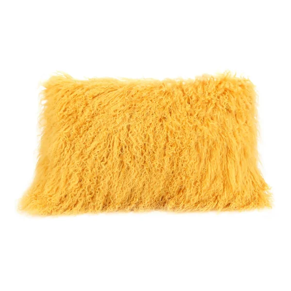 Moe's Lamb Fur Pillow Rect. Orange
