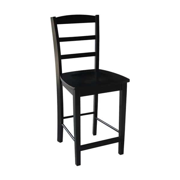 International Concepts Madrid Black Counter Height Bar Stool - S46-402