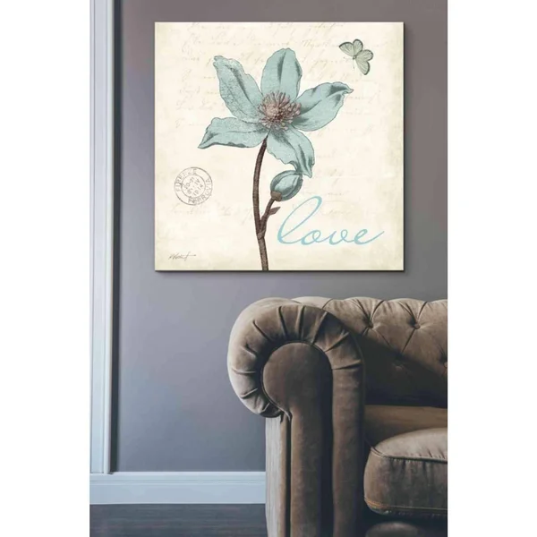 Epic Graffiti 'Touch of Blue IV - Love' by Katie Pertiet - Canvas Wall Art, 26 inchx26 inch, Size: 26 x 26