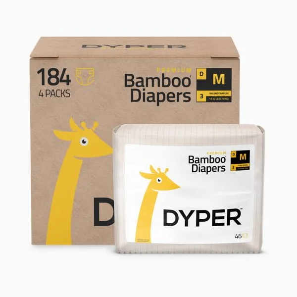 Bamboo Diapers Monthly Box - Size Medium (184 Count)