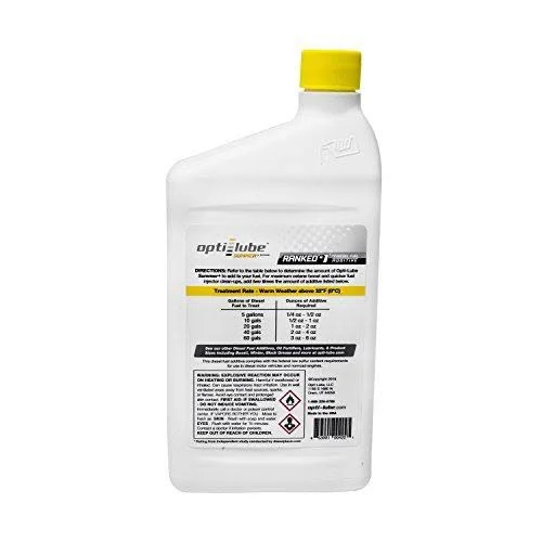 Opti-Lube Summer Formula Diesel Fuel Additive Quart Case of 12 Treats Up to 640 Gallons per