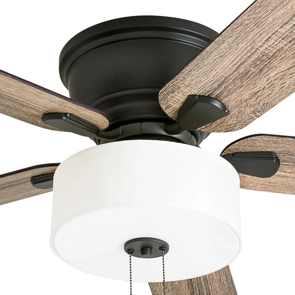 The Gray Barn Rousham 52-Inch Coastal Indoor LED Ceiling Fan with Pull Chains 5 Reversible Blades - 52 - Bronze - Hardwired 3087