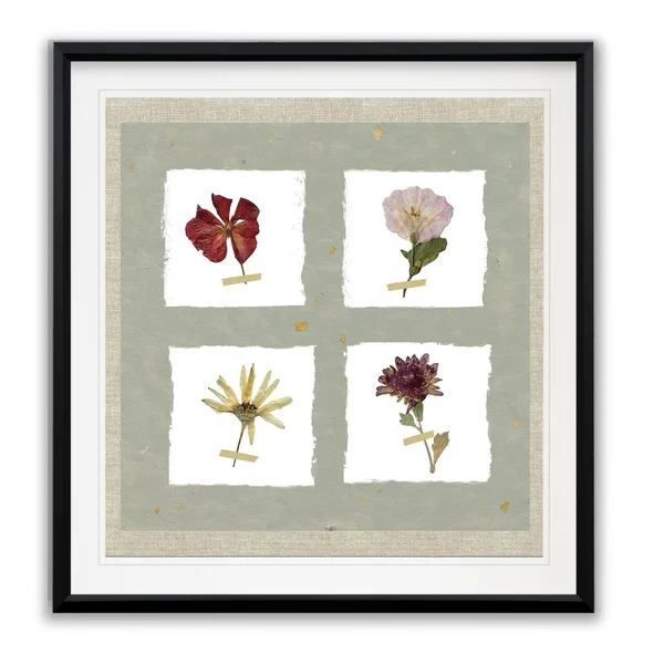 Pressed Blooms I -Framed Giclee Print - 22X22
