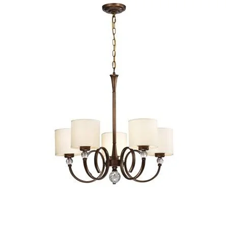 Zario Copper Painted 5-Light Chandelier with Shaded Lamps HM011/5