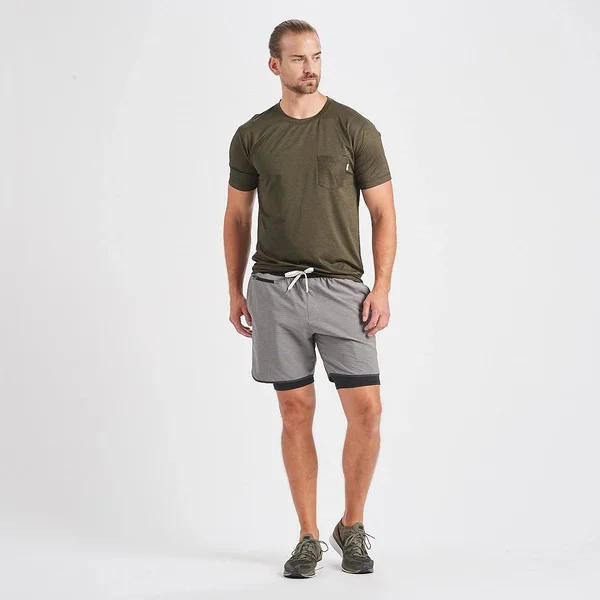 Vuori Stockton Short - Men's Grey Linen Texture, L