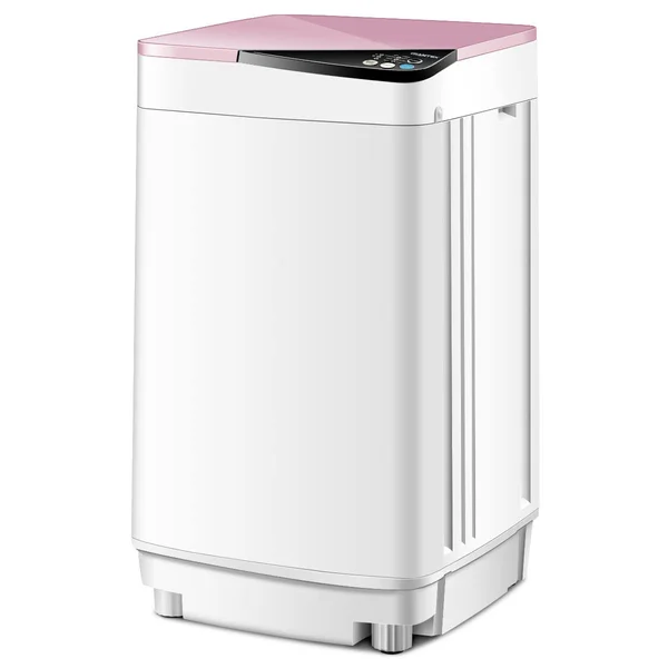 Full-Automatic Washing Machine 7.7 lbs Washer/Spinner Germicidal UV Light Pink - White and Pink