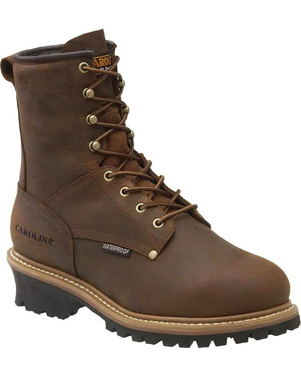 Carolina Elm 8x22 Insulated Steel Toe Logger 10 Men's Dark Brown
