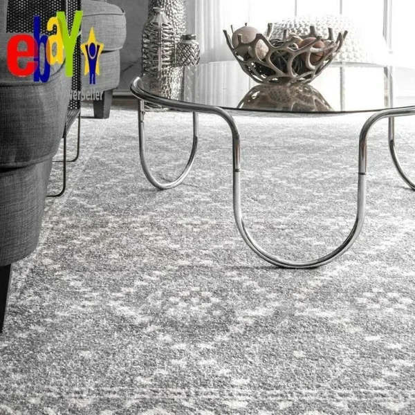 Lynell Trellis Dark Gray 8 x 10 Area Rug