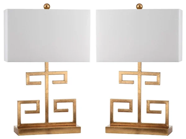 Metal Greek Key Table Lamp (Set of 2), Gold Finish by Ashley HomeStore
