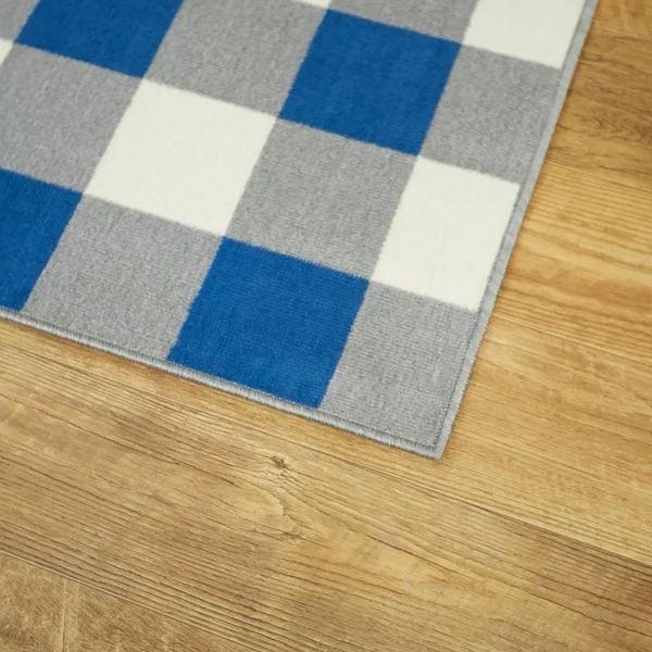 Porch & Den Morgen Gingham Indoor/Outdoor Area Rug (7&10x22 x 10& - Blue)