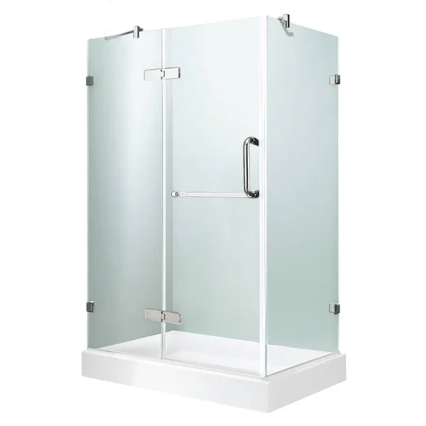 VIGO Monteray 32 x 40 Frameless .375-in. Clear Glass/Chrome Hardware Shower Enclosure with Left Base