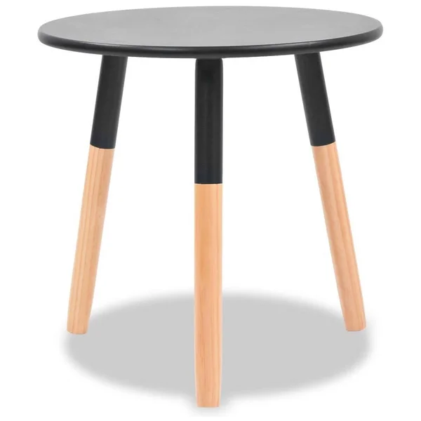 vidaXL Side Table Set 2 Pieces Solid Pinewood Black