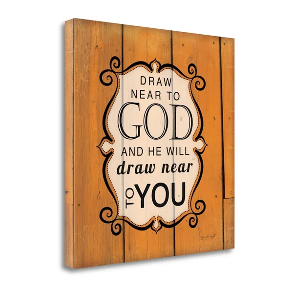 Tangletown Fine Art 'Draw Near to God' by Jennifer Pugh Textual Art on Wrapped Canvas