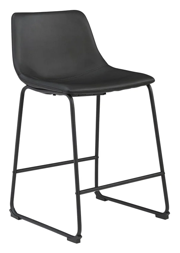 Centiar Black Upholstered Barstool (Set of 2)