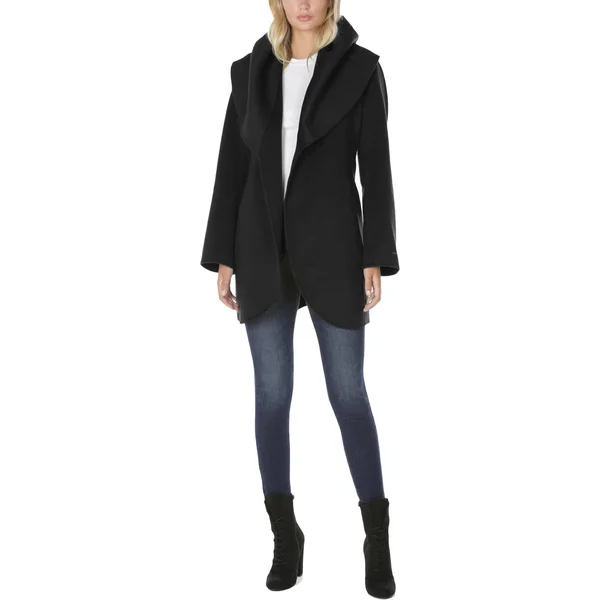 Tahari Women's Marilyn Double-Face Wool-Blend Coat - Black - Size M