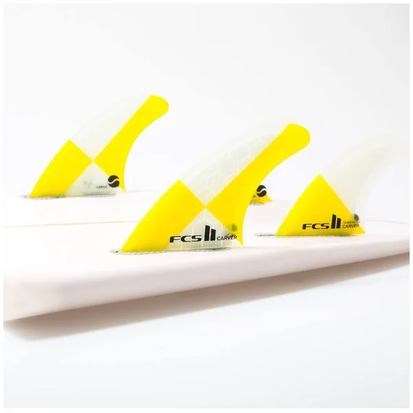FCS II Carver PC Yellow Medium Quad Rear Fin Set