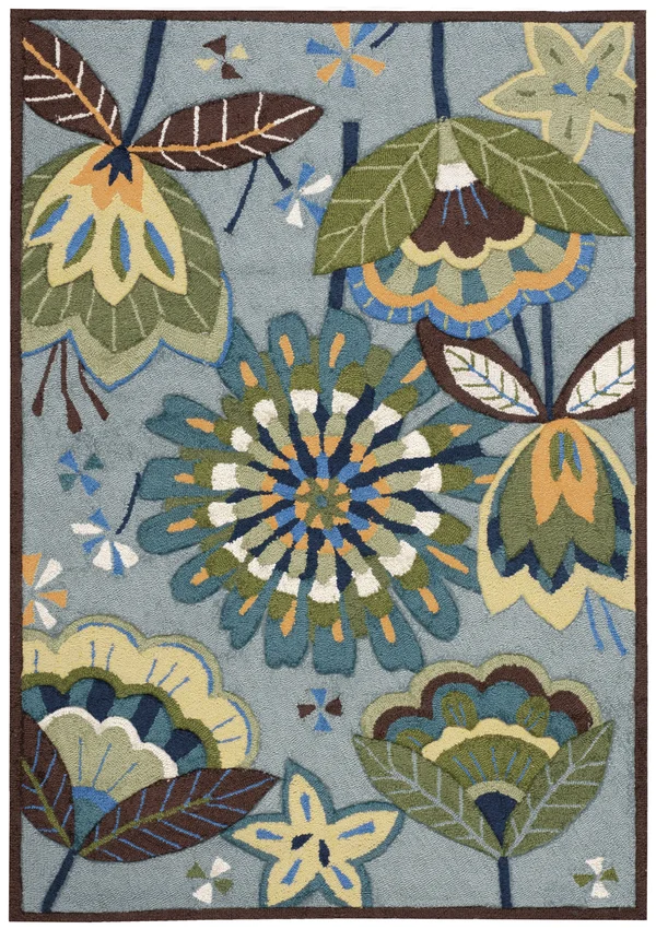 Nourison Fantasy FA12 3&6x22 x 5&6x22 Aqua Area Rug