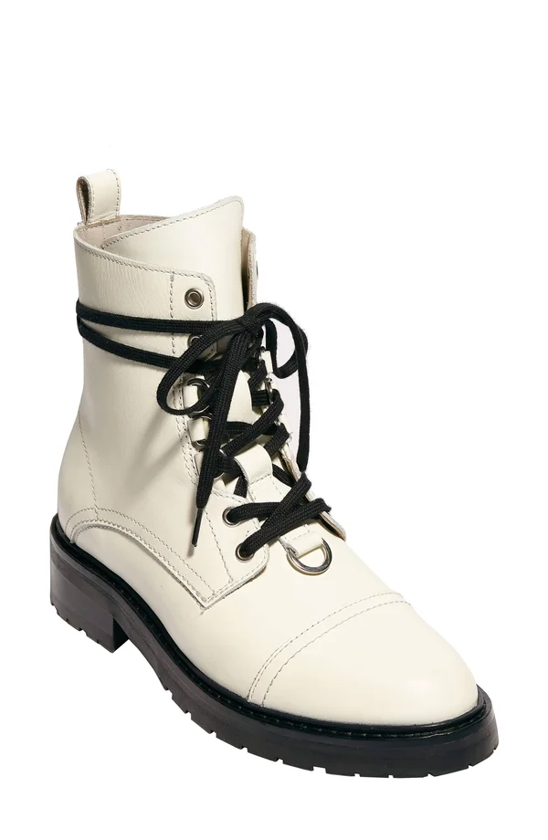 AllSaints Lira Hiker Boot - Size 6Us in White Leather at Nordstrom